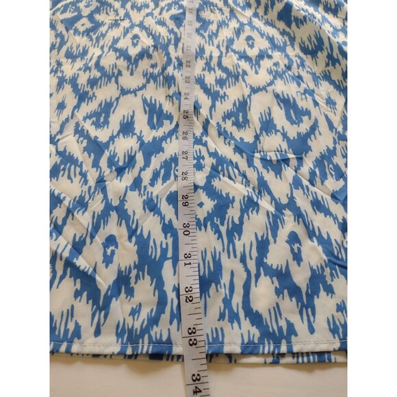NWT Made With Love Shift Dress Blue White Small Ikat All Over Print Lightweight - Picture 7 of 8